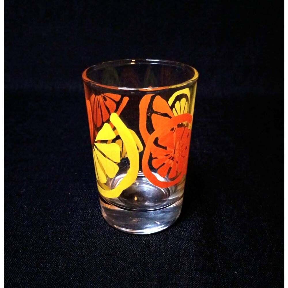 REPLACEMENT Vintage Anchor Hocking Orange Slices Short Clear Drinking Glass